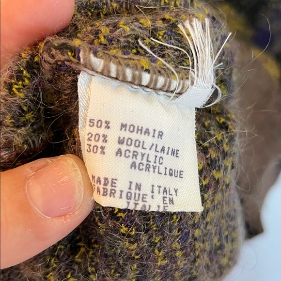 Men's vintage patterned wool mohair blend  Sweater - Picture 5 of 6